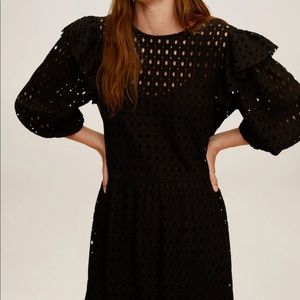 NWT! MNG black eyelet midi dress (S/4)